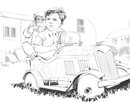 storyboard example created in pencil sketches of children