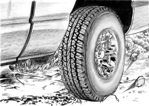 leo burnett storyboard example created in pencil sketch tight of automotive