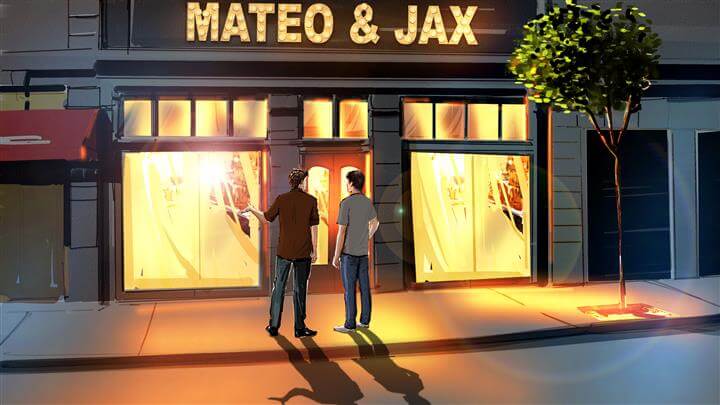 wham storyboard example created in loose color of architectural/experiential