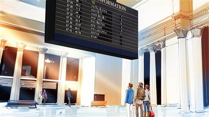 wham storyboard example created in spot colour of architectural/experiential