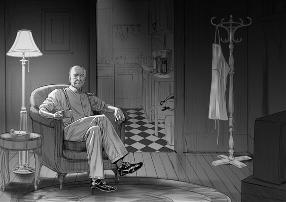 rothco storyboard example created in pencil sketch tight of cinematic illustrations