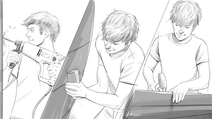 storyboard example created in Pencil Sketches of Storyboard Examples