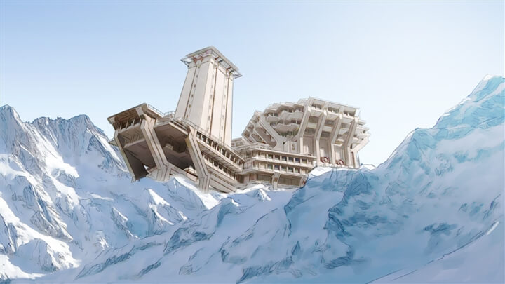 storyboard example created in loose color of architectural/experiential