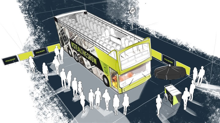 storyboard example created in loose color of architectural/experiential