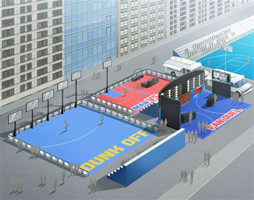 storyboard example created in hand lettering of architectural/experiential