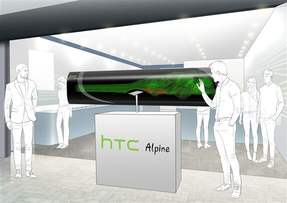 interactive art services storyboard example created in hand lettering of architectural/experiential