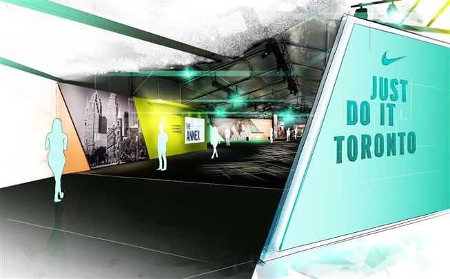 Interactive Art Services storyboard example created in Digital Painting of Experiential Event Design