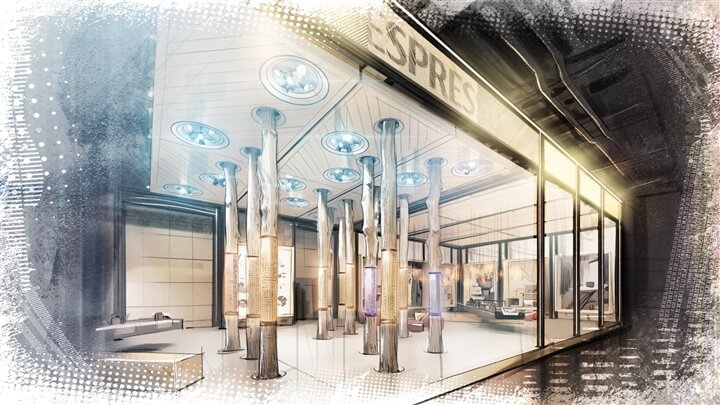 Interactive Art Services storyboard example created in Digital Painting of Experiential Event Design