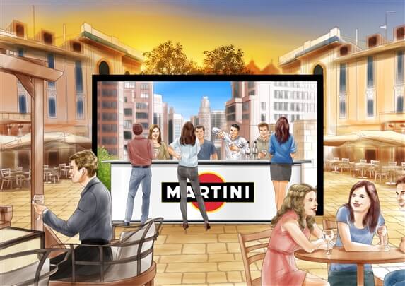 Interactive Art Services storyboard example created in Loose Color of Experiential Event Design