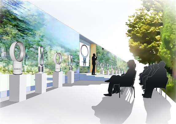 interactive art services storyboard example created in tight colour of architectural/experiential