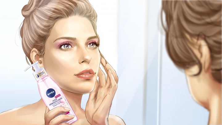 Nivea storyboard example created in Tight Color of Expression Illustrations