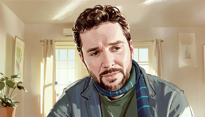storyboard example created in AI Generated of Men Illustrations