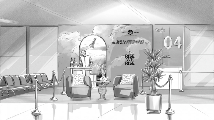 storyboard example created in Pencil Sketches of Experiential Event Design