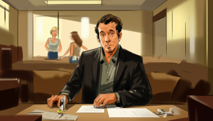 storyboard example created in AI Generated of Men Illustrations