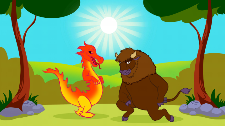 Buffalo Link storyboard example created in Graphic of Fantasy Illustrations