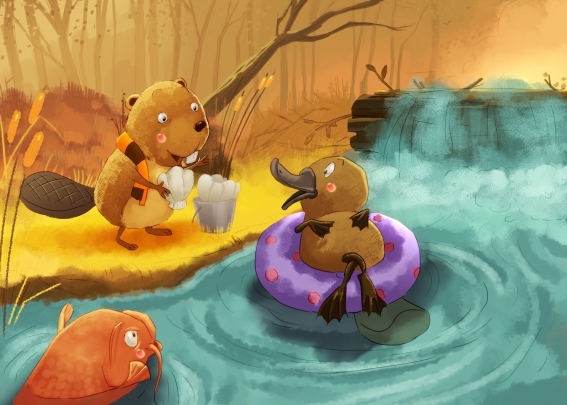 storyboard example created in loose color of children