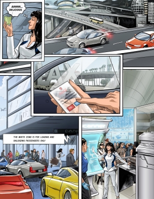 storyboard example created in Tight Colour of Comic Book