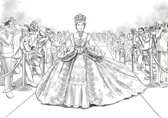 storyboard example created in Tight Pencil Sketches of Crowd Illustrations