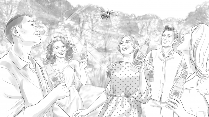 storyboard example created in Tight Pencil Sketches of Crowd Illustrations