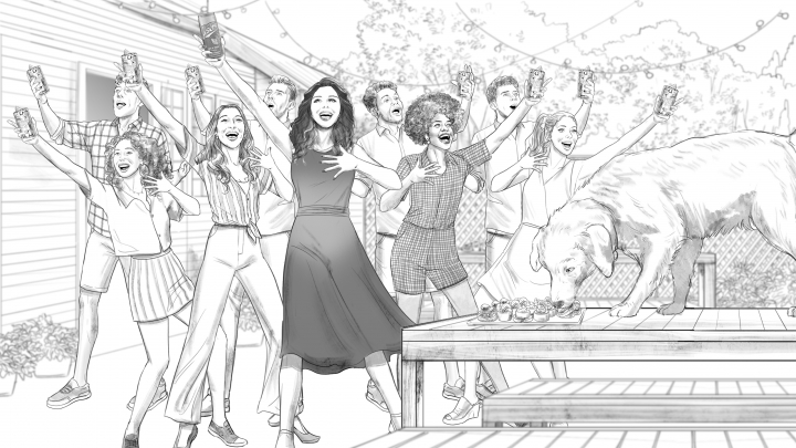 storyboard example created in Tight Pencil Sketches of Women Illustrations