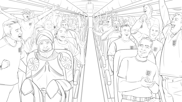 storyboard example created in  of Crowd Illustrations