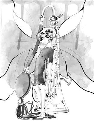 storyboard example created in pencil sketches of fashion illustration