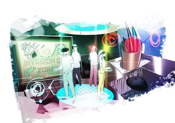 Interactive Art Services storyboard example created in Digital Painting of Experiential Event Design