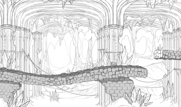 storyboard example created in Tight Pencil Sketches of Fantasy Illustrations