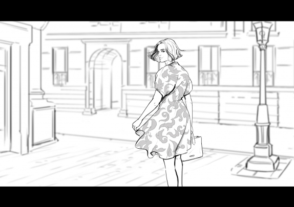 storyboard example created in Tight Pencil Sketches of Women Illustrations