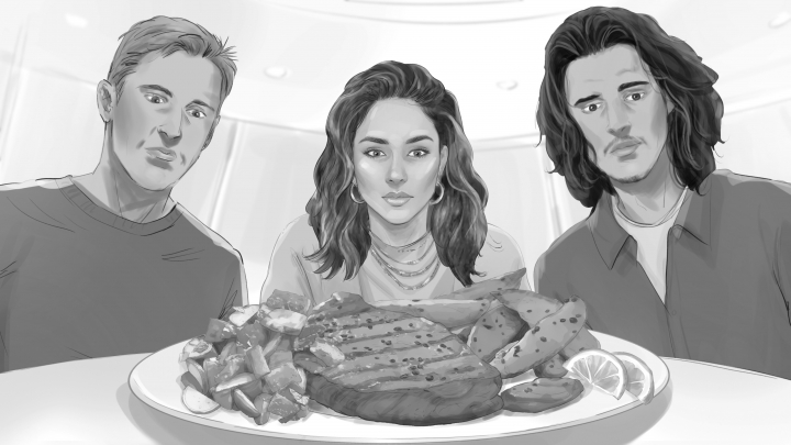 storyboard example created in Tight Pencil Sketches of Food and Drink Illustrations