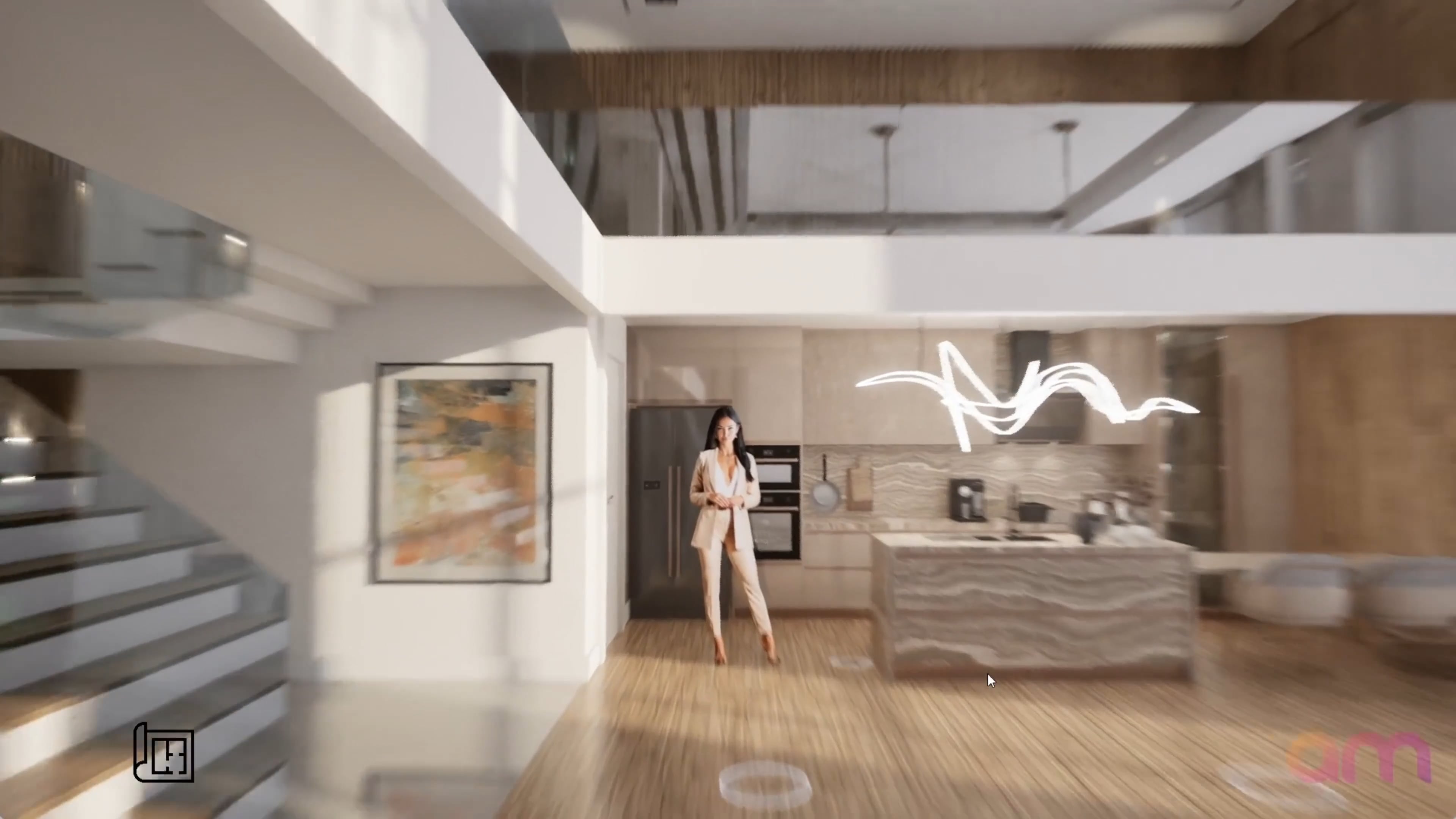 Interactive walkthrough video