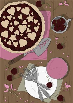 storyboard example created in loose color of food and drink