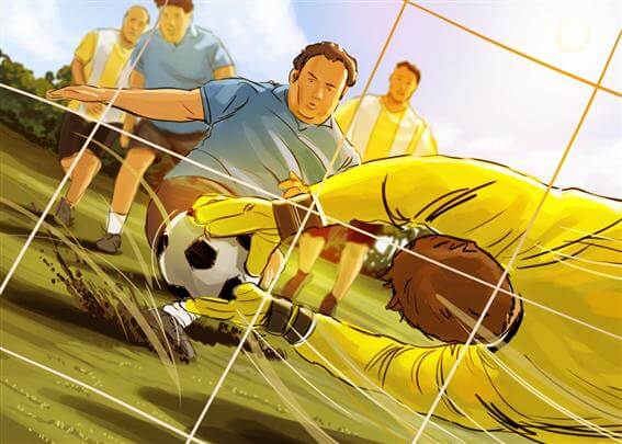 none storyboard example created in Marker Pen of Sports Illustration
