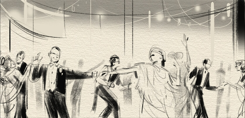 storyboard example created in Pencil Sketches of Retro Illustrations
