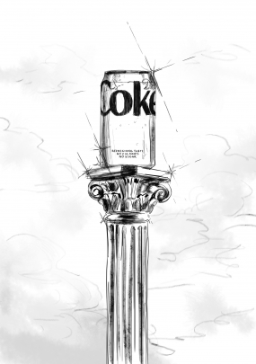 Coke storyboard example created in Pencil Sketches of Food and Drink Illustrations