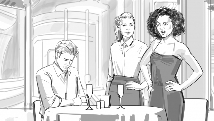 storyboard example created in Pencil Sketches of Women Illustrations