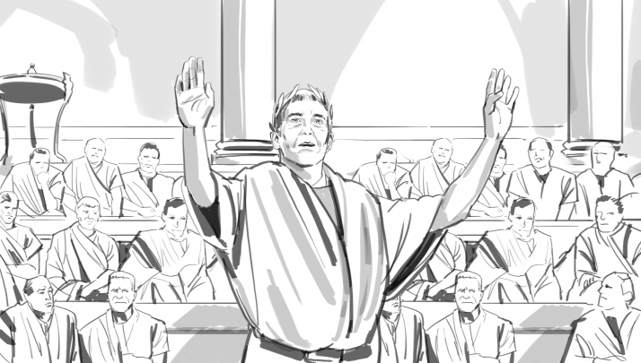 storyboard example created in Pencil Sketches of 