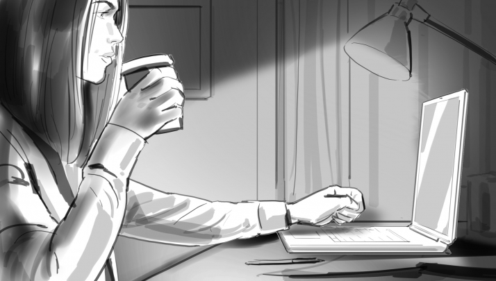 storyboard example created in Pencil Sketches of 
