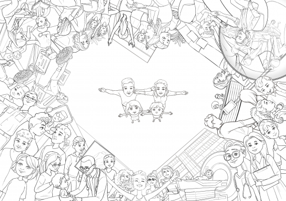 storyboard example created in Pencil Sketches of Crowd Illustrations