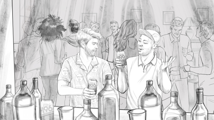 storyboard example created in Pencil Sketches of Men Illustrations