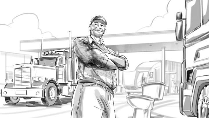 storyboard example created in Pencil Sketches of Men Illustrations