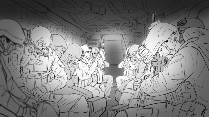 storyboard example created in Pencil Sketches of Men Illustrations