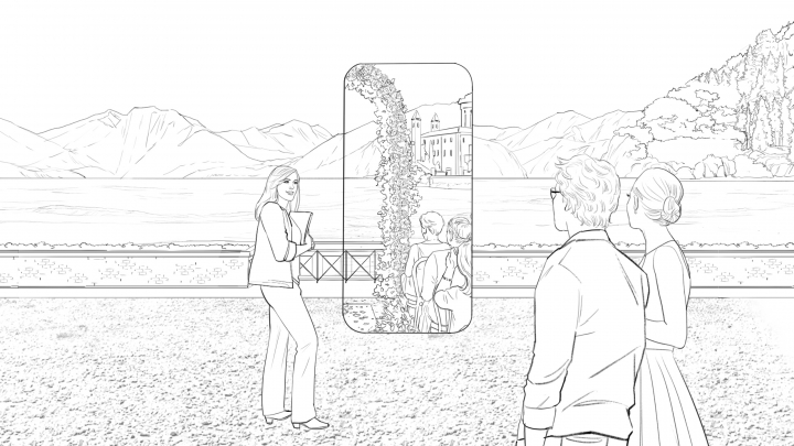 storyboard example created in Tight Pencil Sketches of Crowd Illustrations