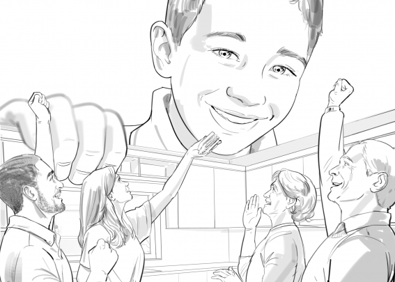 storyboard example created in Pencil Sketches of Children Illustrations