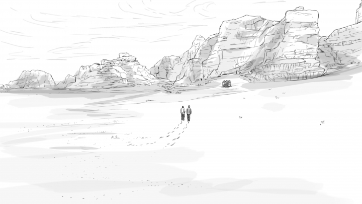 storyboard example created in Pencil Sketches of Landscape Illustrations
