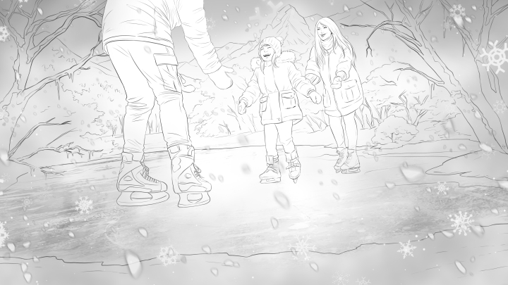 storyboard example created in Pencil Sketches of 