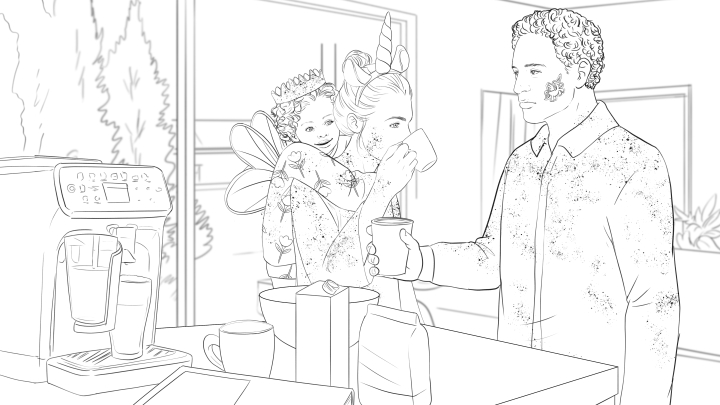 storyboard example created in Pencil Sketches of Children Illustrations