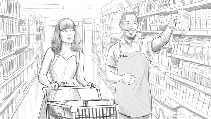 storyboard example created in Pencil Sketches of 