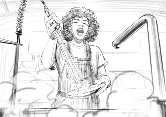 storyboard example created in Pencil Sketches of Women Illustrations