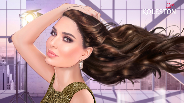Wella storyboard example created in Photomanipulation of Women Illustrations